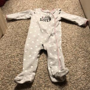 One-piece fleece sleeper 6-9mo girl